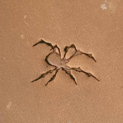 Spider Shape Animal leather stamp LT621 — pattern imprint on veg-tan leather