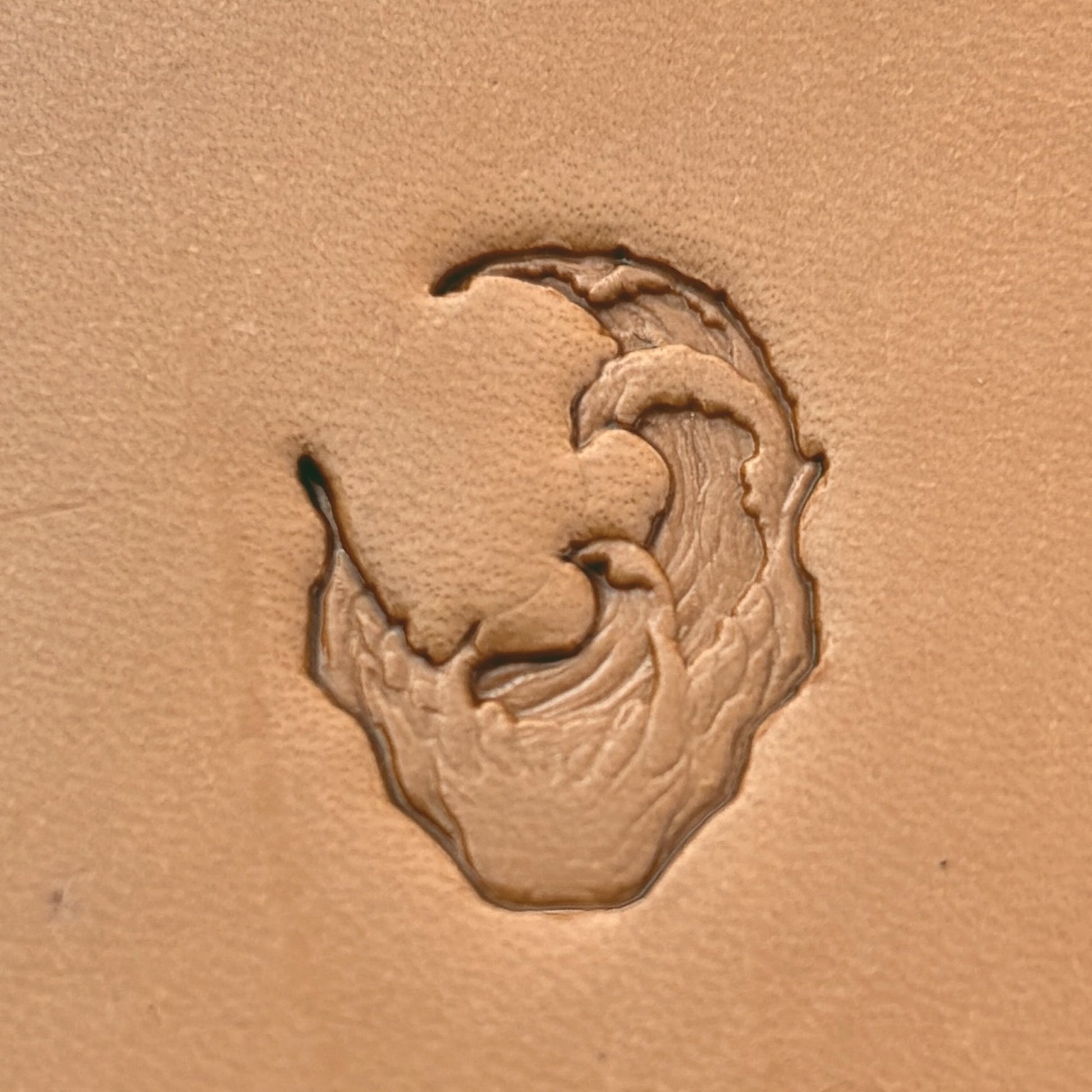Wave Stylized leather stamp LT624 — pattern imprint on veg-tan leather