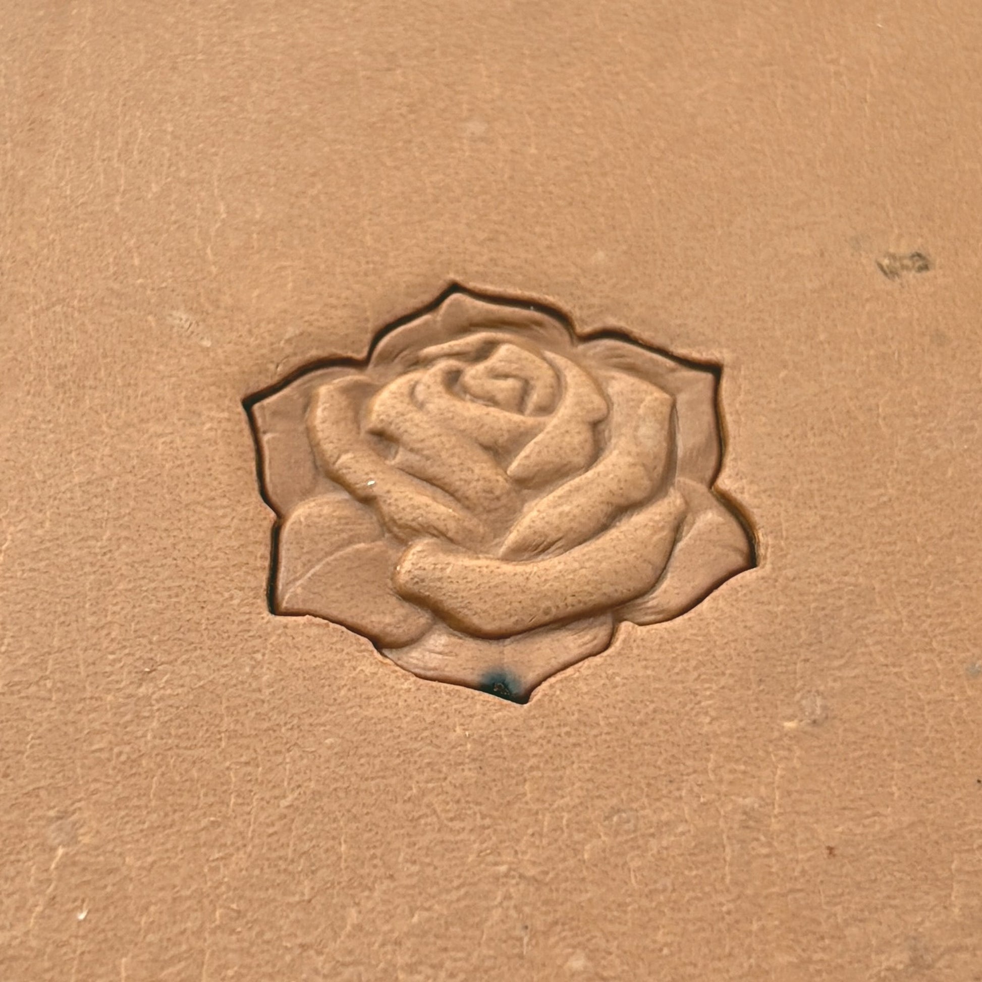 Blossom Rose leather stamp LT628 — pattern imprint on veg-tan leather