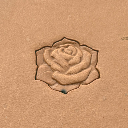 Blossom Rose leather stamp LT628 — pattern imprint on veg-tan leather
