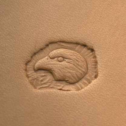 Bold Head Eagle leather stamp LT641 — pattern imprint on veg-tan leather
