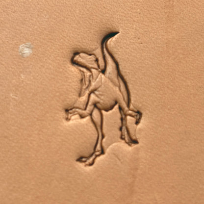 T-Rex leather stamp LT642 — pattern imprint on veg-tan leather