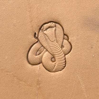 Cobra Snake leather stamp LT649 — pattern imprint on veg-tan leather