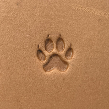 Paw Print Dog leather stamp LT659 — pattern imprint on veg-tan leather