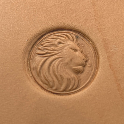 Regal Mane Lion leather stamp LT661 — pattern imprint on veg-tan leather