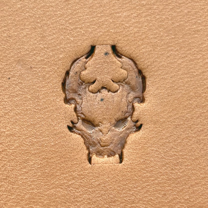 Skull Outline Dragon leather stamp LT674 — pattern imprint on veg-tan leather