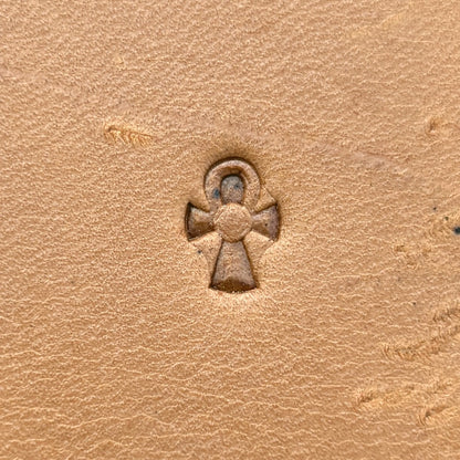 Ankh Symbol leather stamp LT677 — single impression on veg-tan leather