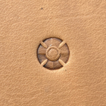 Circle Lines leather stamp LT680 — single impression on veg-tan leather