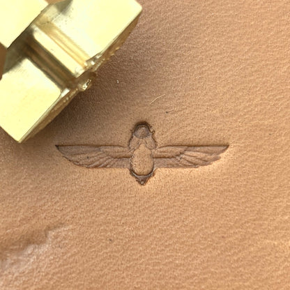 Egyptian Ankh leather stamp LT689 — brass stamping tool with imprint on natural veg-tan leather