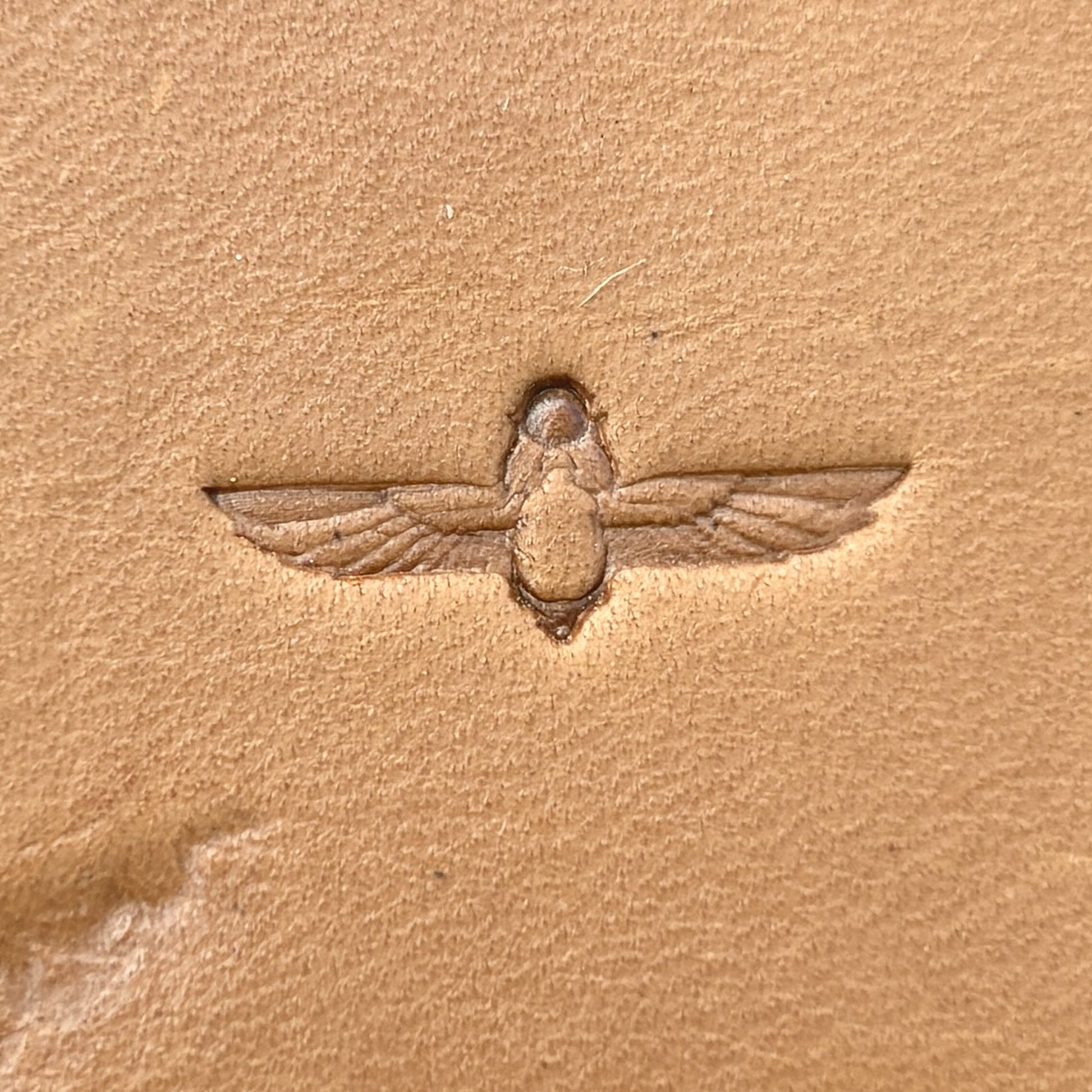 Egyptian Ankh leather stamp LT689 — single impression on veg-tan leather