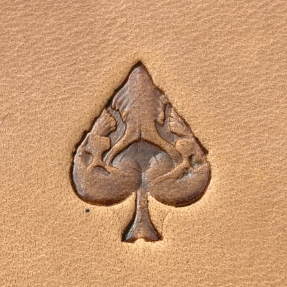 Leaf Textured leather stamp LT694 — pattern imprint on veg-tan leather