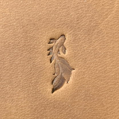 Flowing Fish leather stamp LT712 — pattern imprint on veg-tan leather