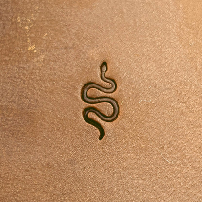 Curvy Line Snake leather stamp LT721 — pattern imprint on veg-tan leather