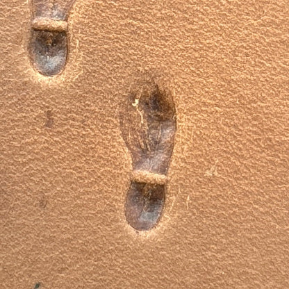 Shoe Footprint leather stamp LT745 — single impression on veg-tan leather