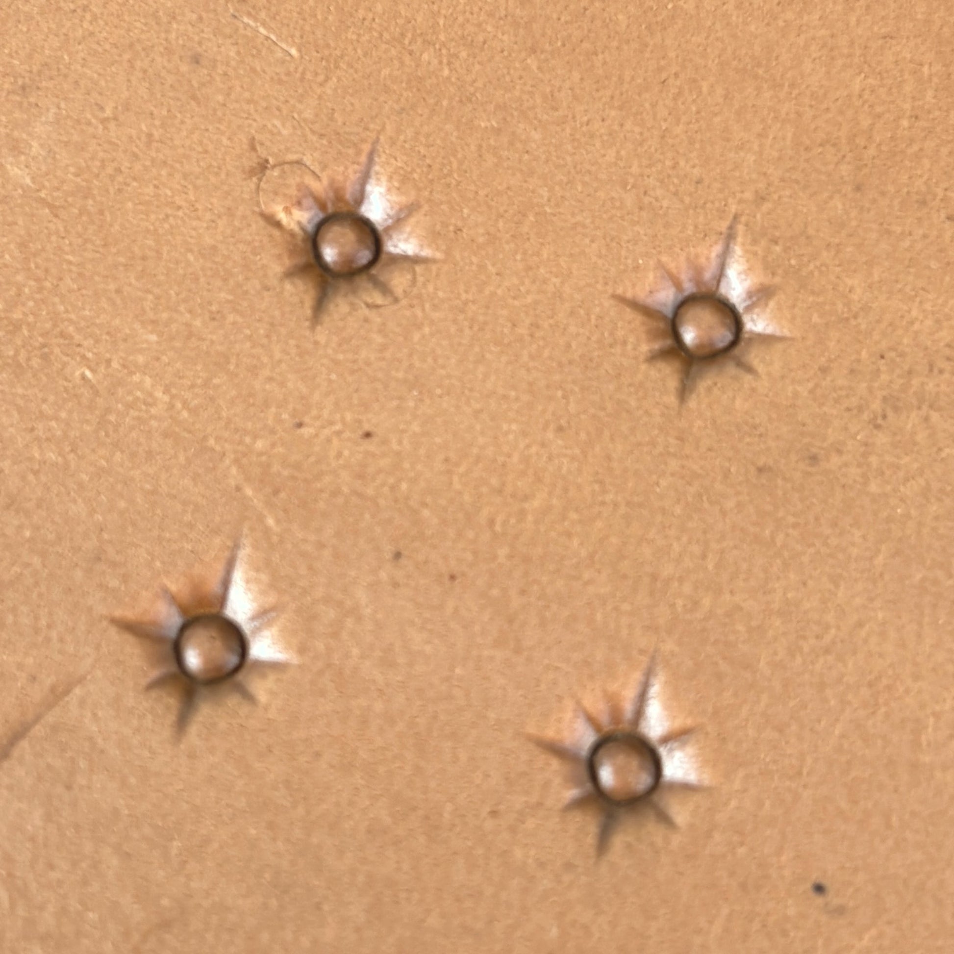 Starburst Geometric leather stamp LT749 — pattern imprint on veg-tan leather