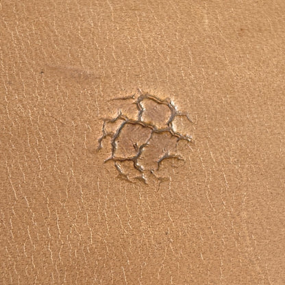 Cracked Texture leather stamp LT750 — single impression on veg-tan leather