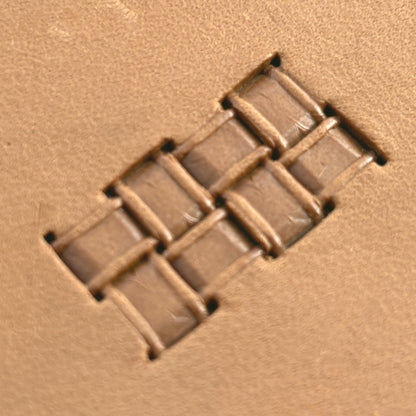 Basket Weave leather stamp LT776 — pattern imprint on veg-tan leather
