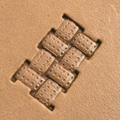 Classic Style Basket Weave leather stamp LT778 — pattern imprint on veg-tan leather