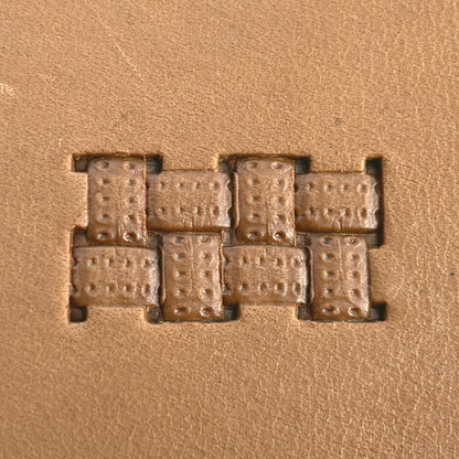 Classic Style Basket Weave leather stamp LT778 — pattern imprint on veg-tan leather