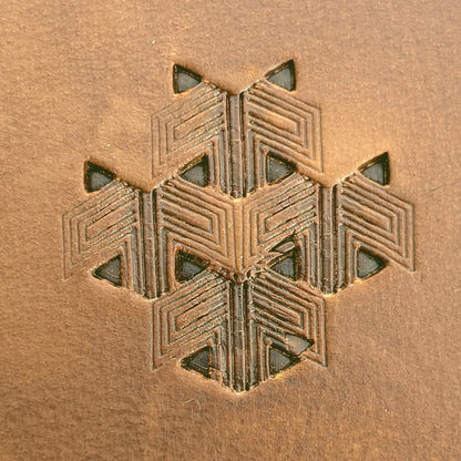 Geometric Lines leather stamp LT824 — pattern imprint on veg-tan leather