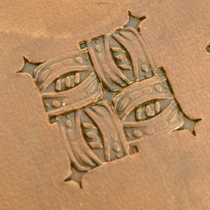 Beaded Basket Weave leather stamp LT830 — pattern imprint on veg-tan leather