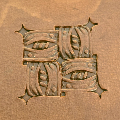 Beaded Basket Weave leather stamp LT830 — pattern imprint on veg-tan leather
