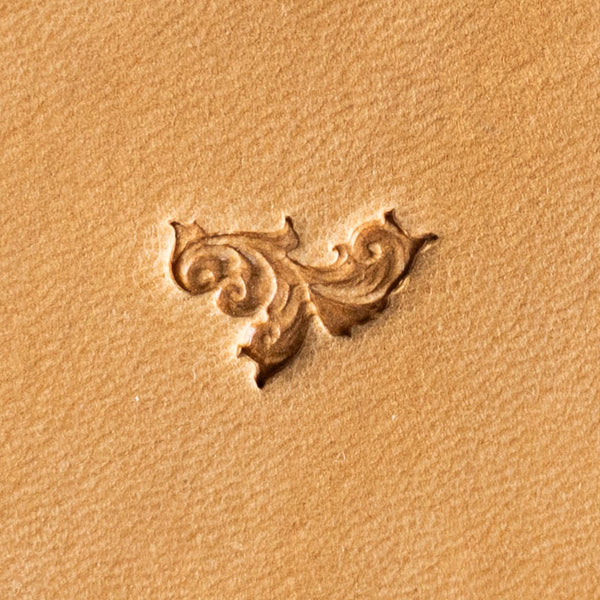 Flower Leather Stamp – Ornate Scroll
