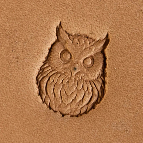Owl Leather Stamp – Fluffy Face