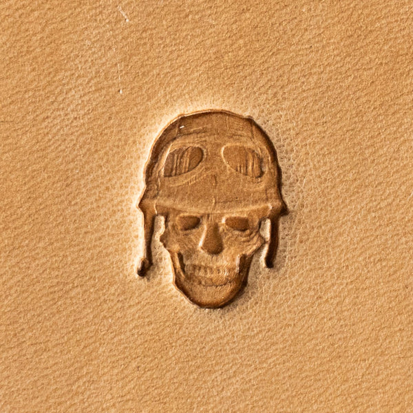 Skull Leather Stamp – Aviator Helmet