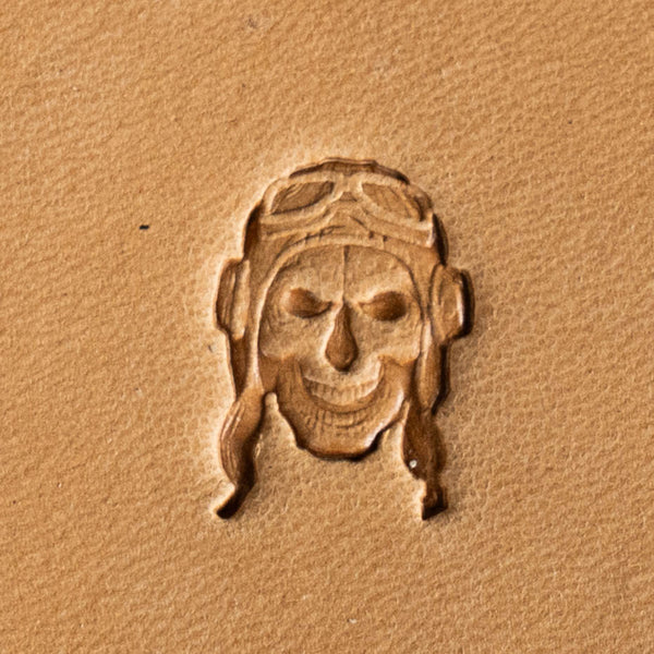 Skull Leather Stamp – Aviator Pilot