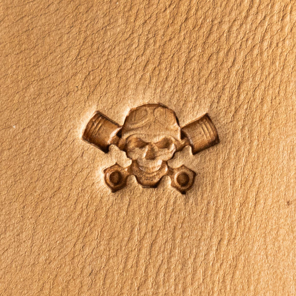 Skull Leather Stamp – Piston Crossbones