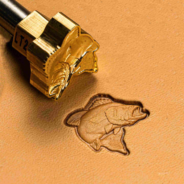 Fish Leather Stamp – Jumping Bass