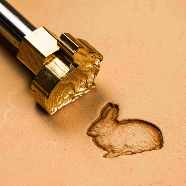 Rabbit Leather Stamp – Fluffy Outline