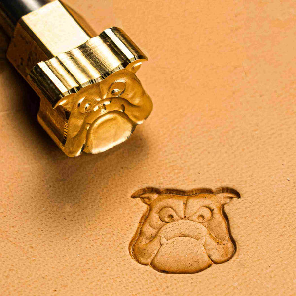 Dog Leather Stamp – Bulldog Face