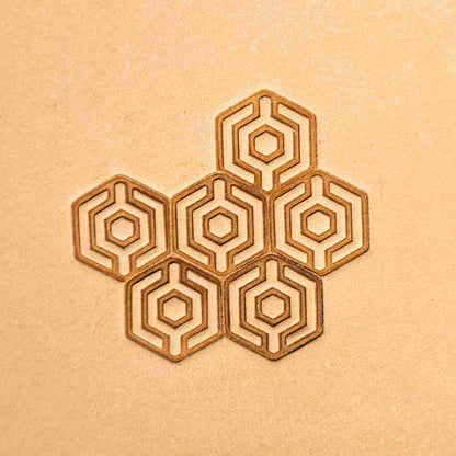 Leather Stamping Tool LT003 14x13mm from Geometric Leather Stamp collection, multiple vertical imprint on leather, modern Geometric design