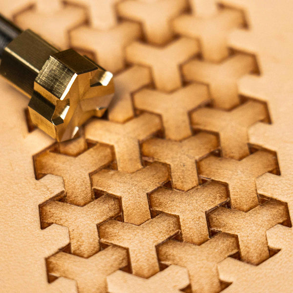 Geometric Leather Stamp – Interlocking Shapes