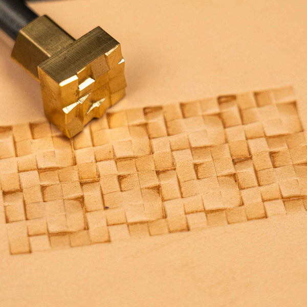Basket Weave Leather Stamp – Interlocking Squares