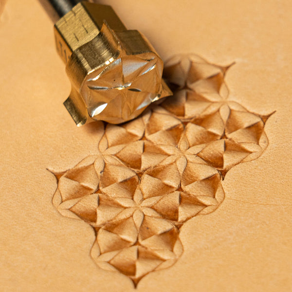 Geometric Leather Stamp – Star Grid