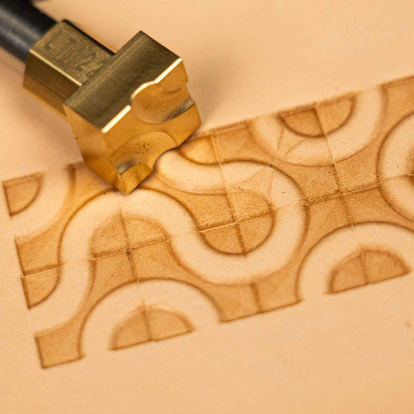 Geometric Leather Stamp – Retro Waves