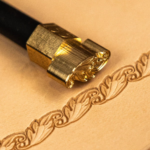 Leaf Leather Stamp – Swirl Accent