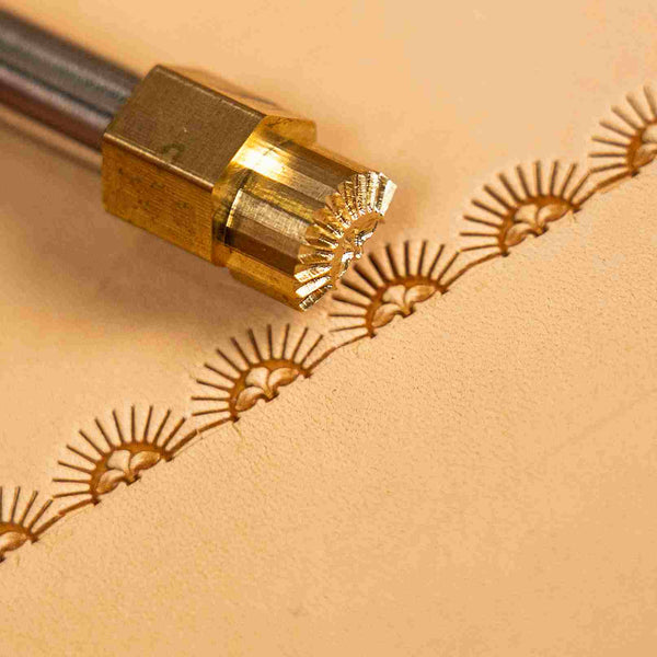 Pattern Leather Stamp – Sunburst Border