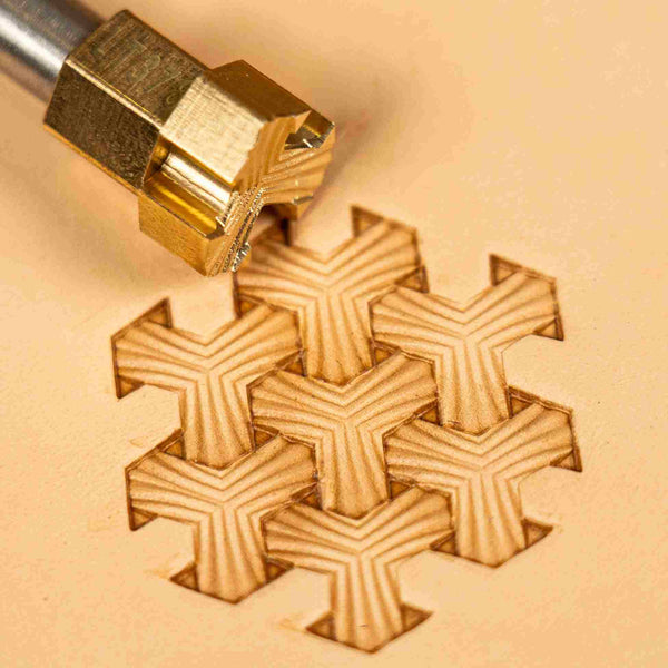 Geometric Leather Stamp – Interlocking Shapes
