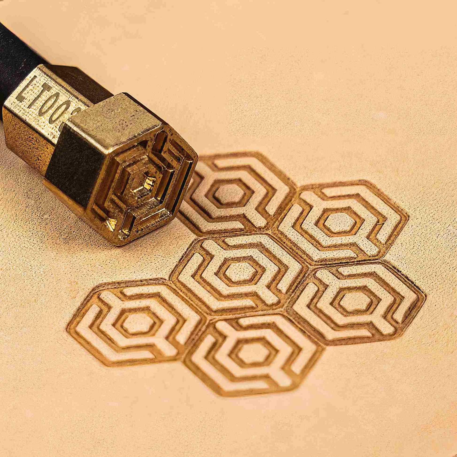 Leather Stamping Tool LT003 14x13mm from Geometric Leather Stamp collection, stamp leather tool and multiple imprint on leather, modern Geometric design
