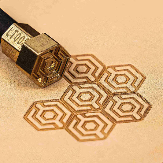 Leather Stamping Tool LT003 14x13mm from Geometric Leather Stamp collection, stamp leather tool and multiple imprint on leather, modern Geometric design