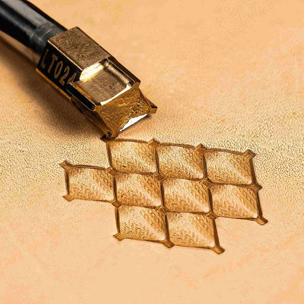 Geometric Leather Stamp – Diamond Grid