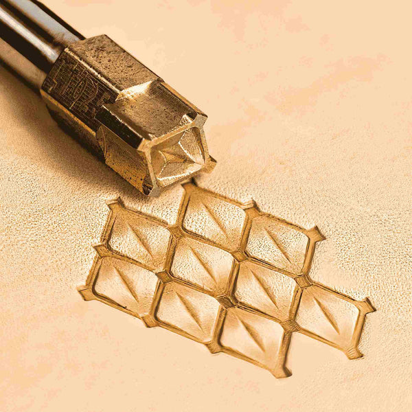 Geometric Leather Stamp – Diamond Lattice