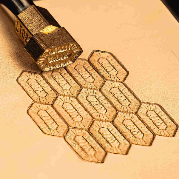 Geometric Leather Stamp – Honeycomb Style