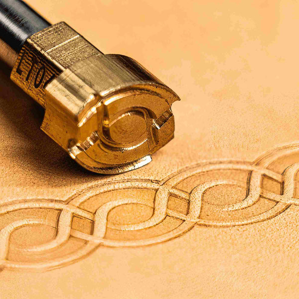 Geometric Leather Stamp – Interlocking Pattern
