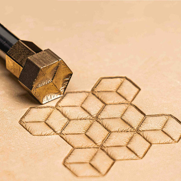 Geometric Leather Stamp – Cube Illusion