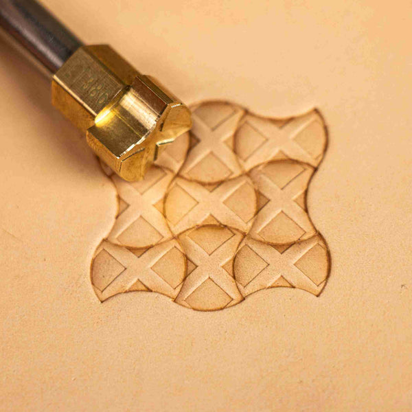 Geometric Leather Stamp – X Grid